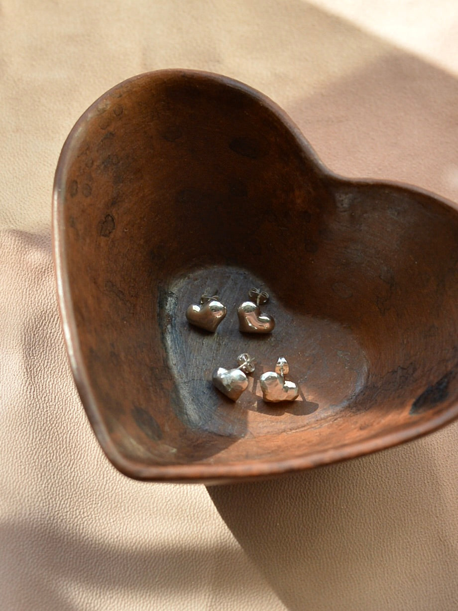 Mexican Silver925 ハートスタッドピアス