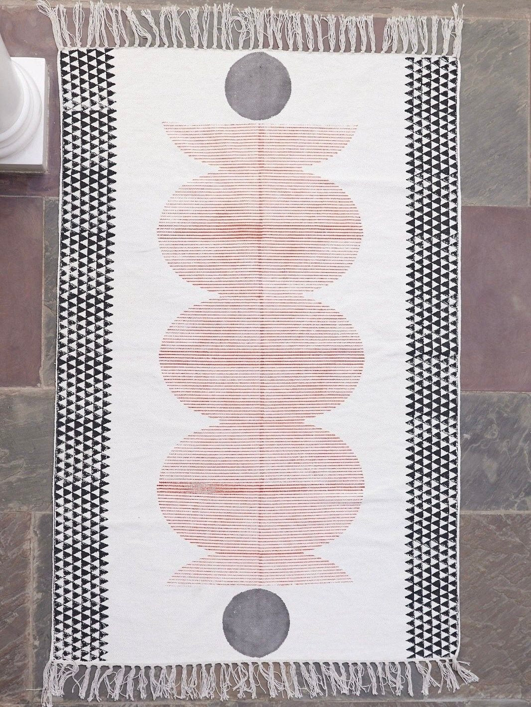 ハンドブロックプリント コットンラグ