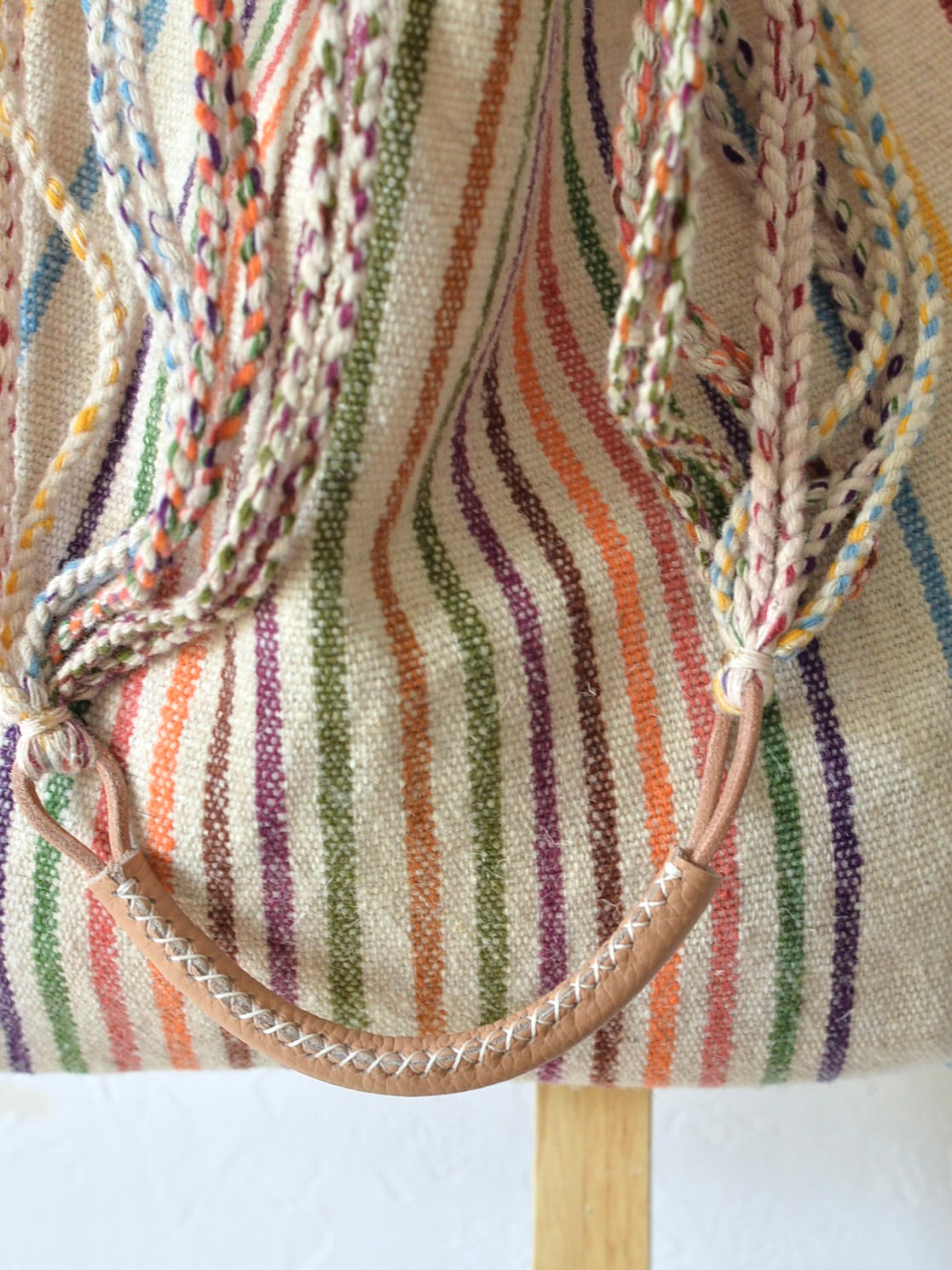 メキシコ ウール ハンモックバッグ レザーハンドル