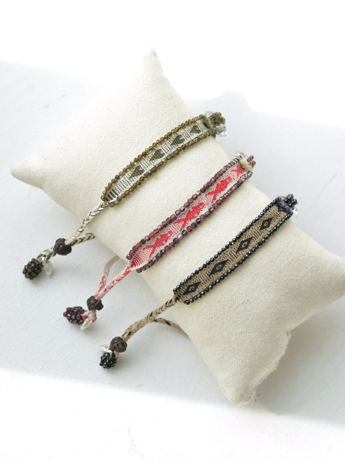 ハーキマーダイヤモンド 手織りブレスレット