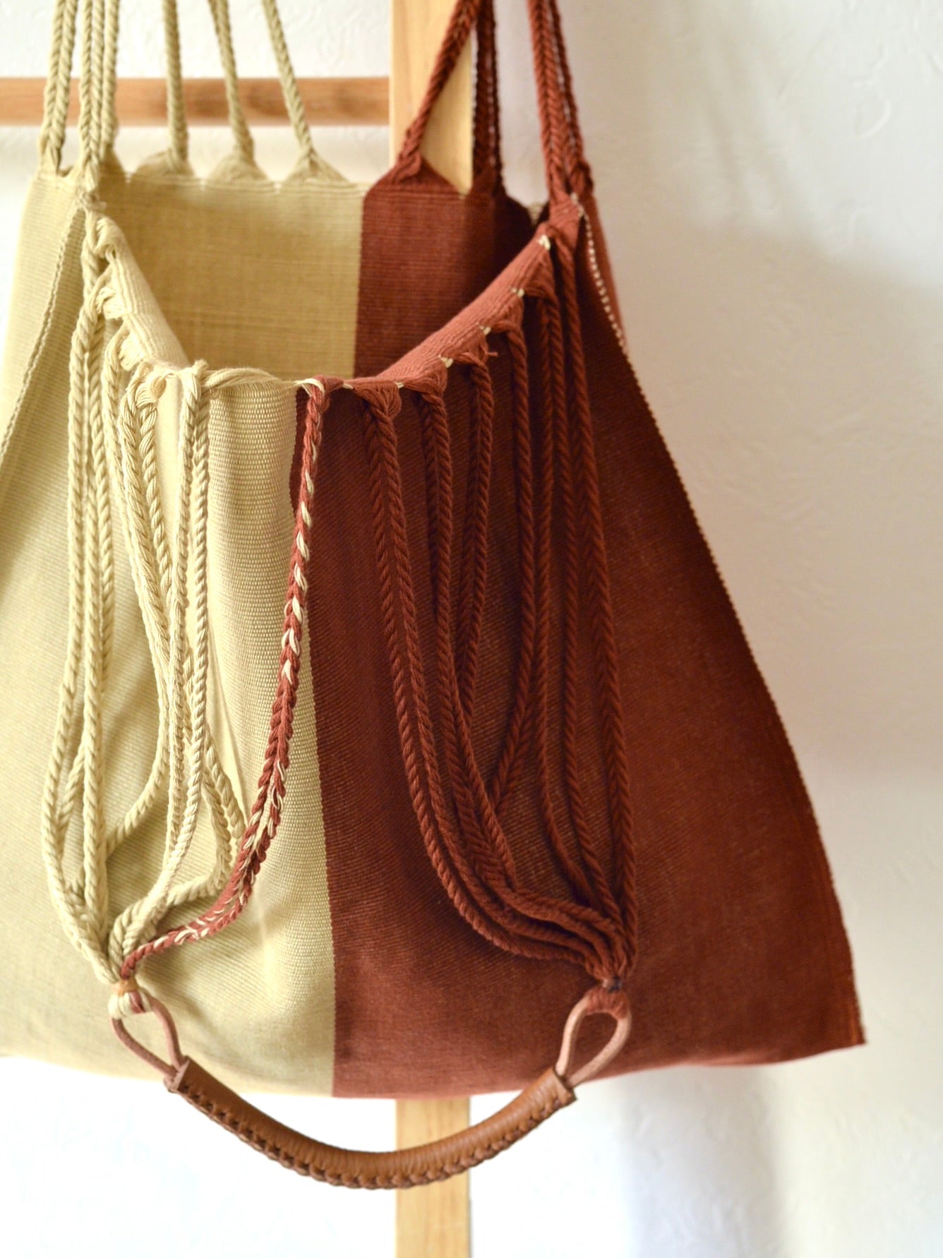 メキシコ ハンモックバッグ レザーハンドル