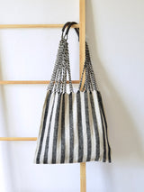 メキシコ ウール ハンモックバッグ レザーハンドル Black