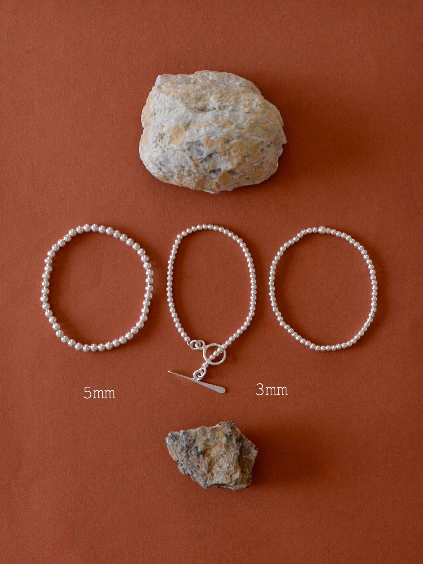 Mexican Silver925 3mm / 5mm ボール ブレスレット