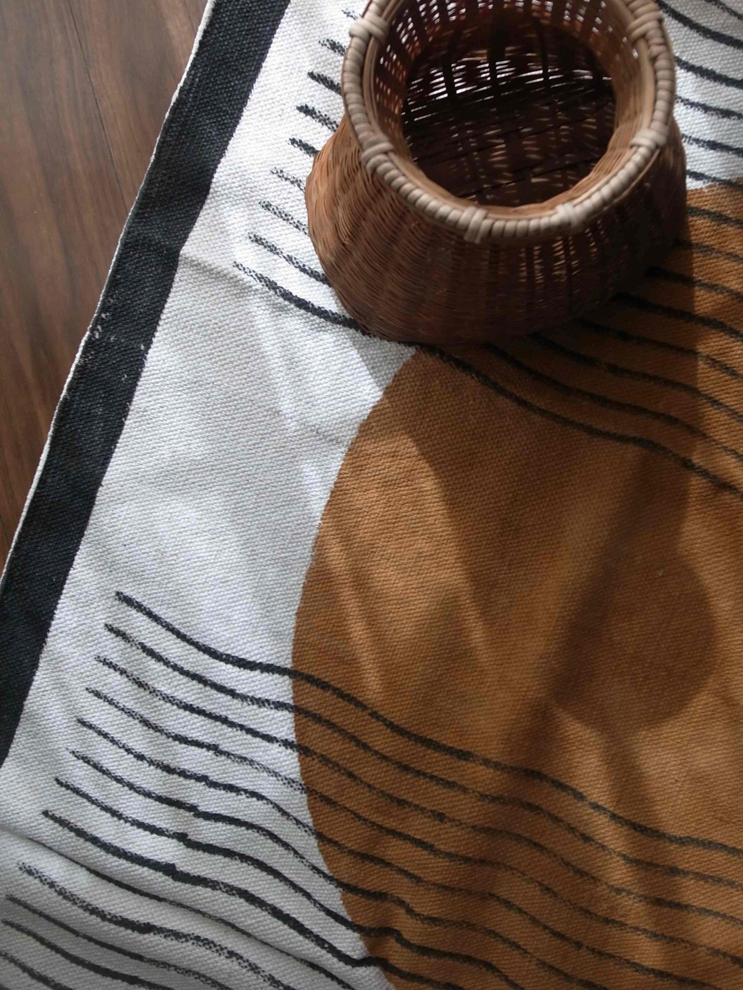 ハンドブロックプリント コットンラグ