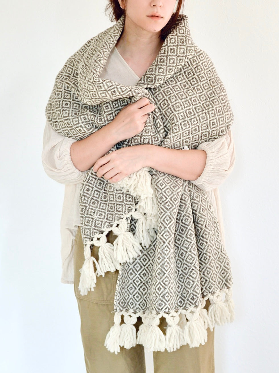 メキシコ ウール 大判ショール グレー – NOZZI BAZZAR