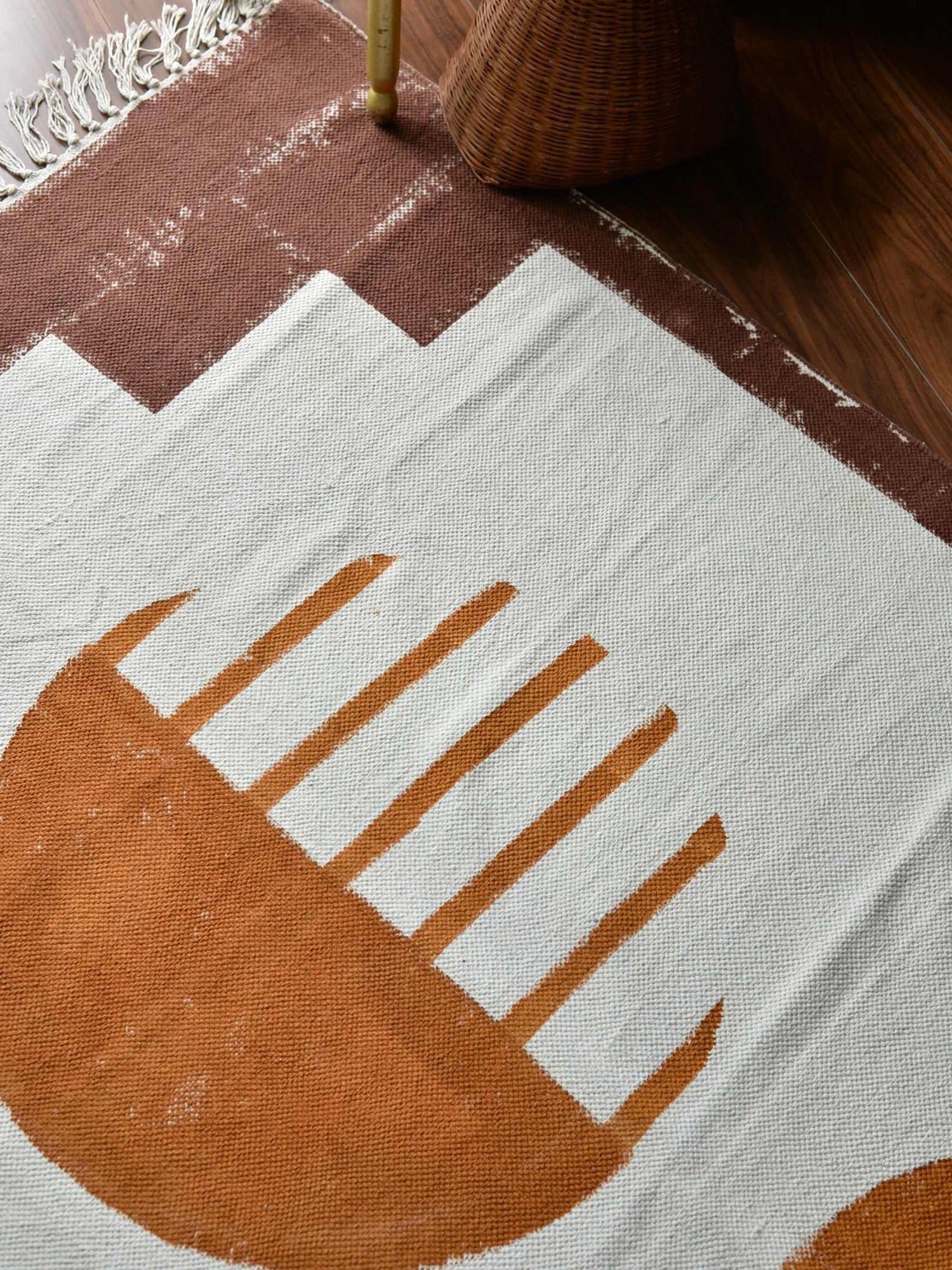 ハンドブロックプリント コットンラグ