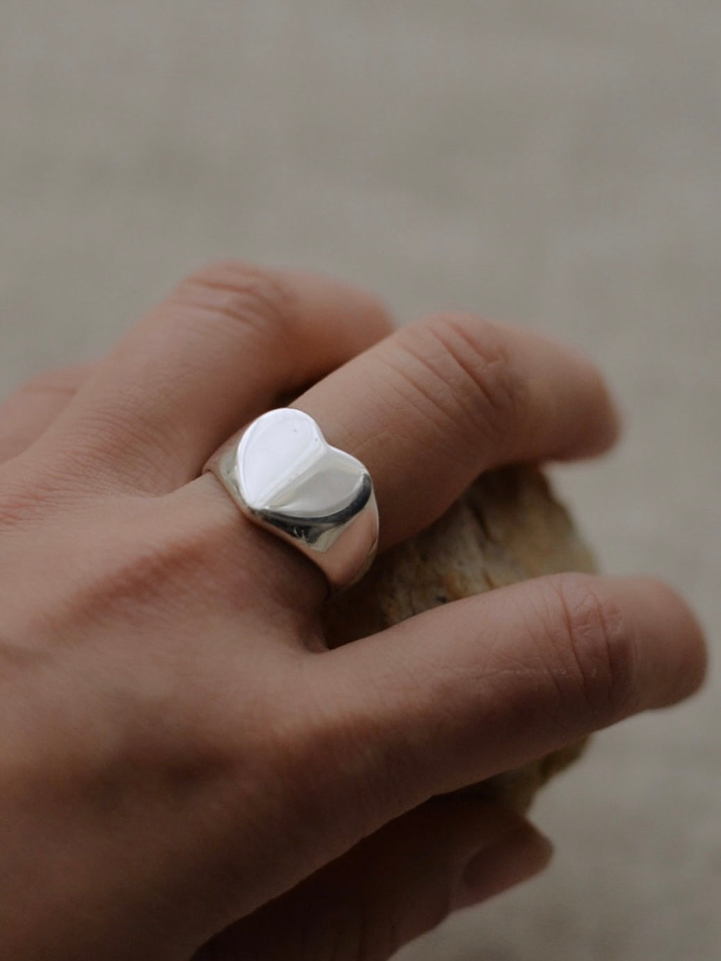 Mexican Silver925 ハートシグネットリング