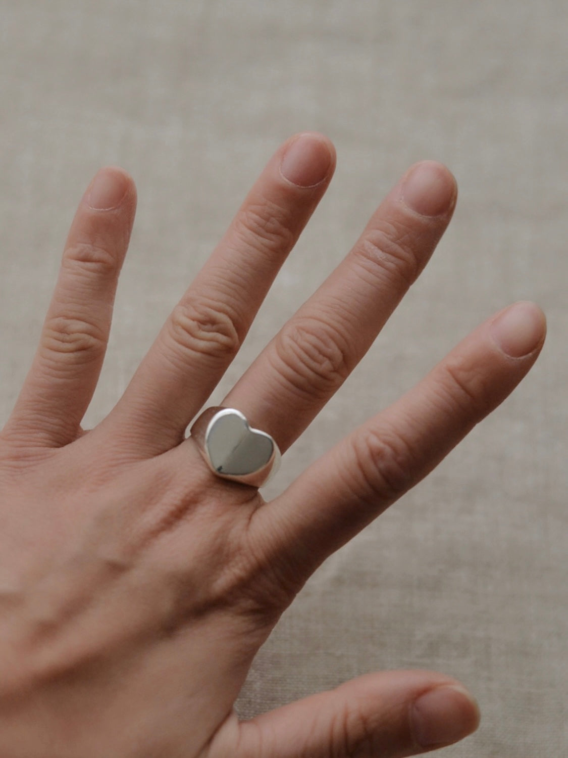 Mexican Silver925 ハートシグネットリング