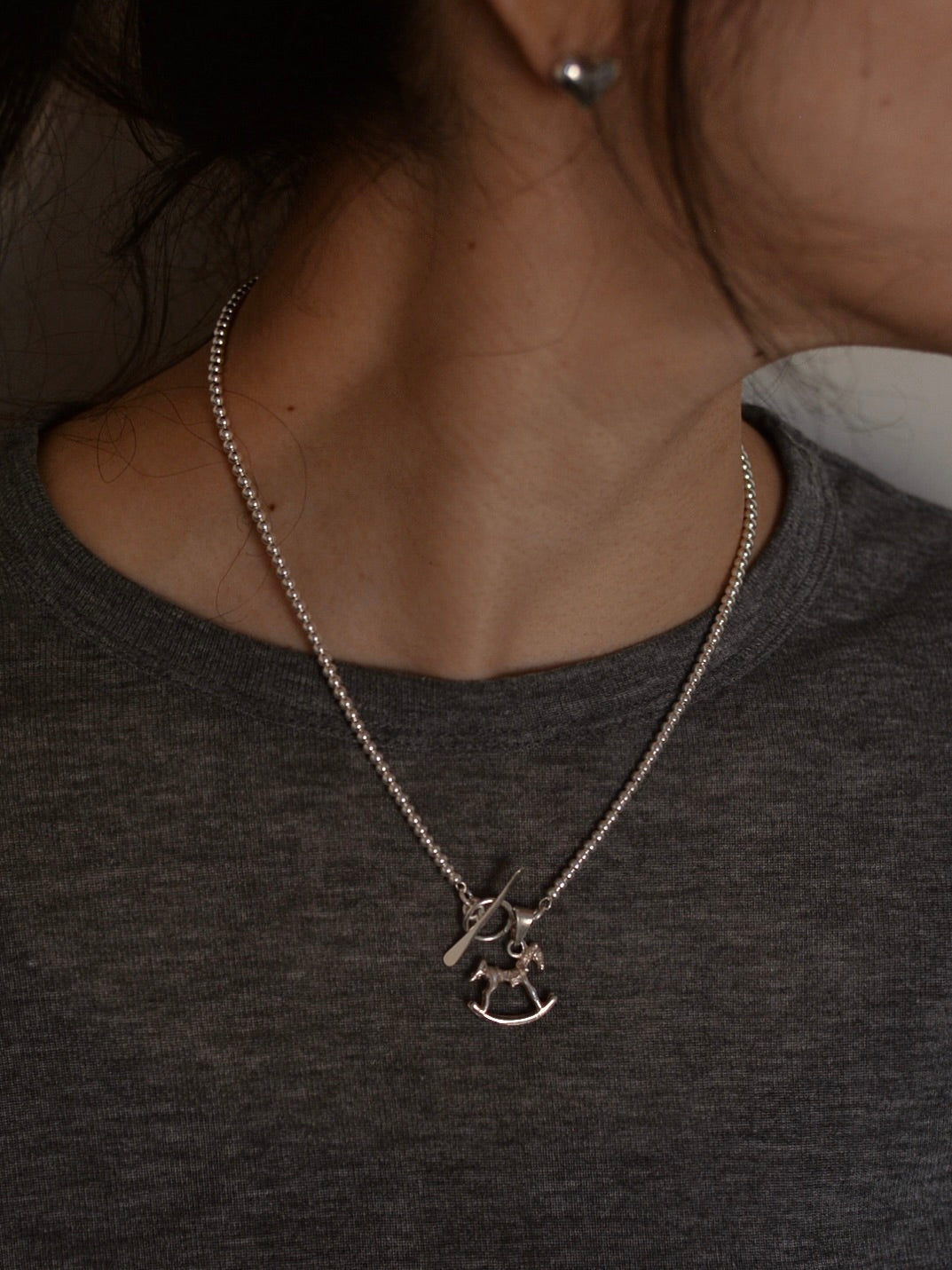 【1/22頃発送予定】Mexican Silver925 3mmボールビーズ 木馬ネックレス