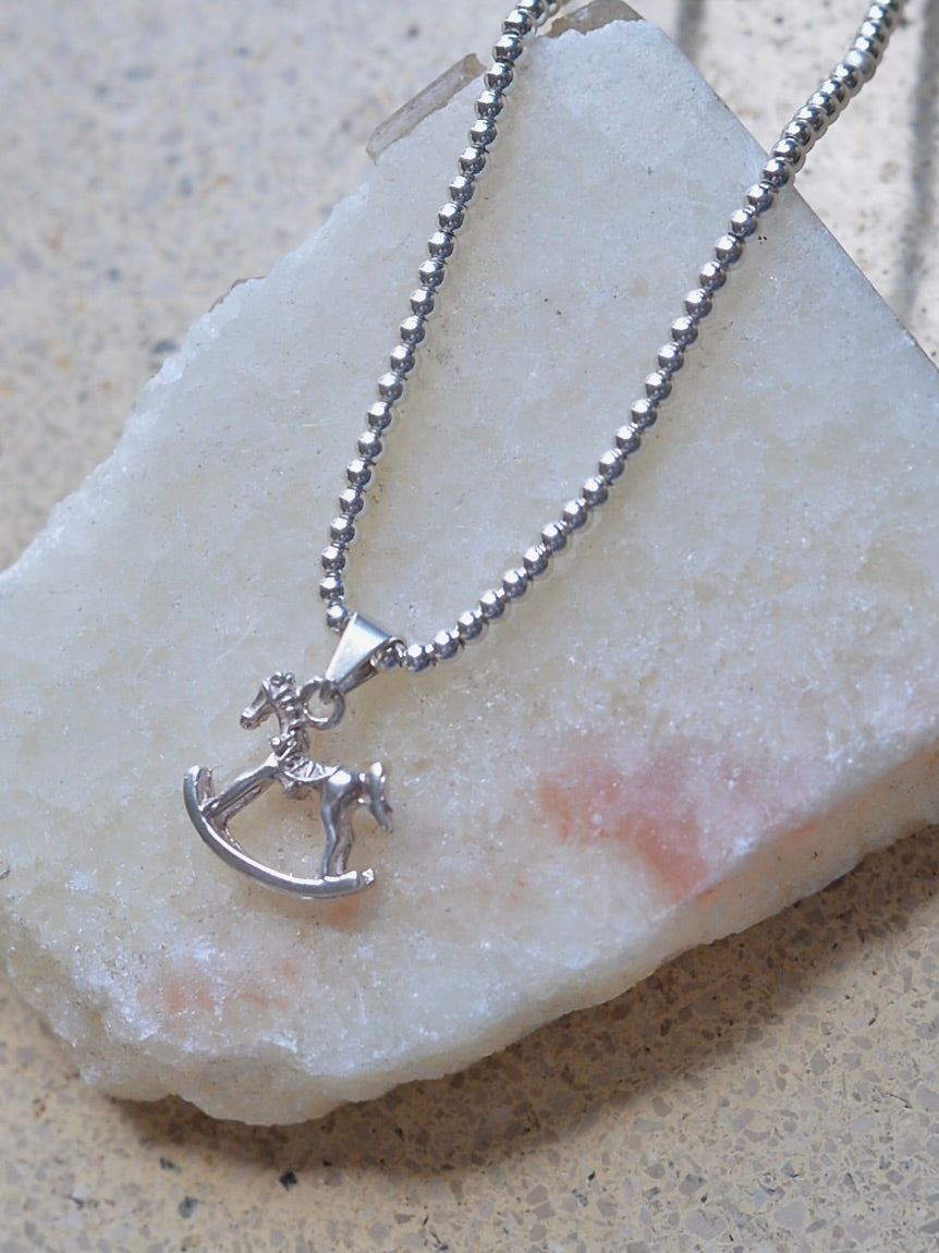 【1/22頃発送予定】Mexican Silver925 3mmボールビーズ 木馬ネックレス