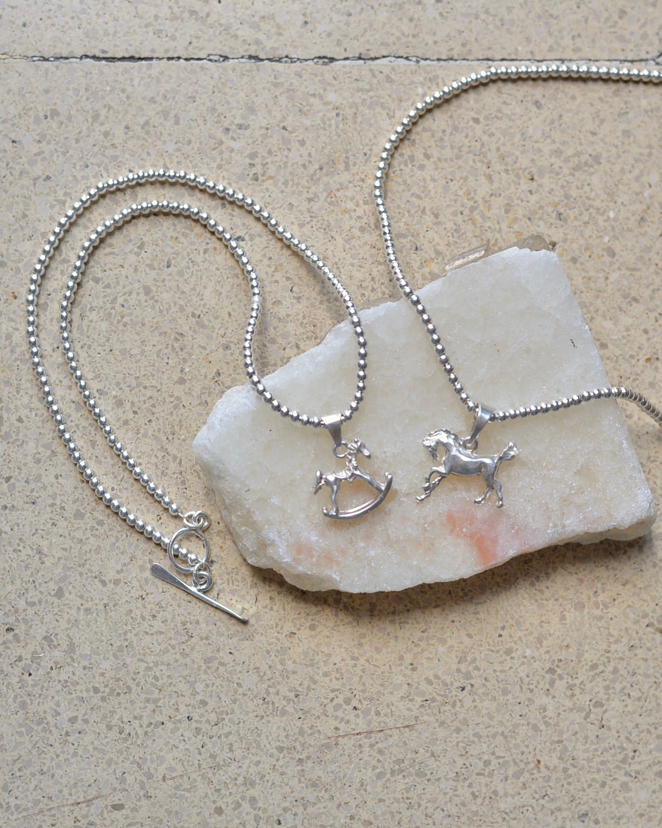 【1/22頃発送予定】Mexican Silver925 3mmボールビーズ Horseネックレス