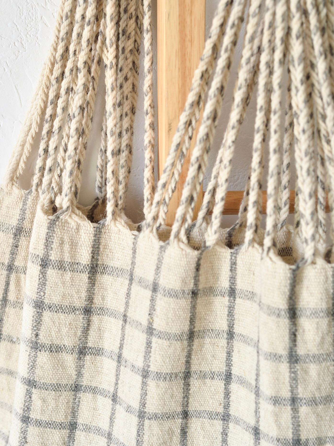 メキシコ ウール ハンモックバッグ レザーハンドル