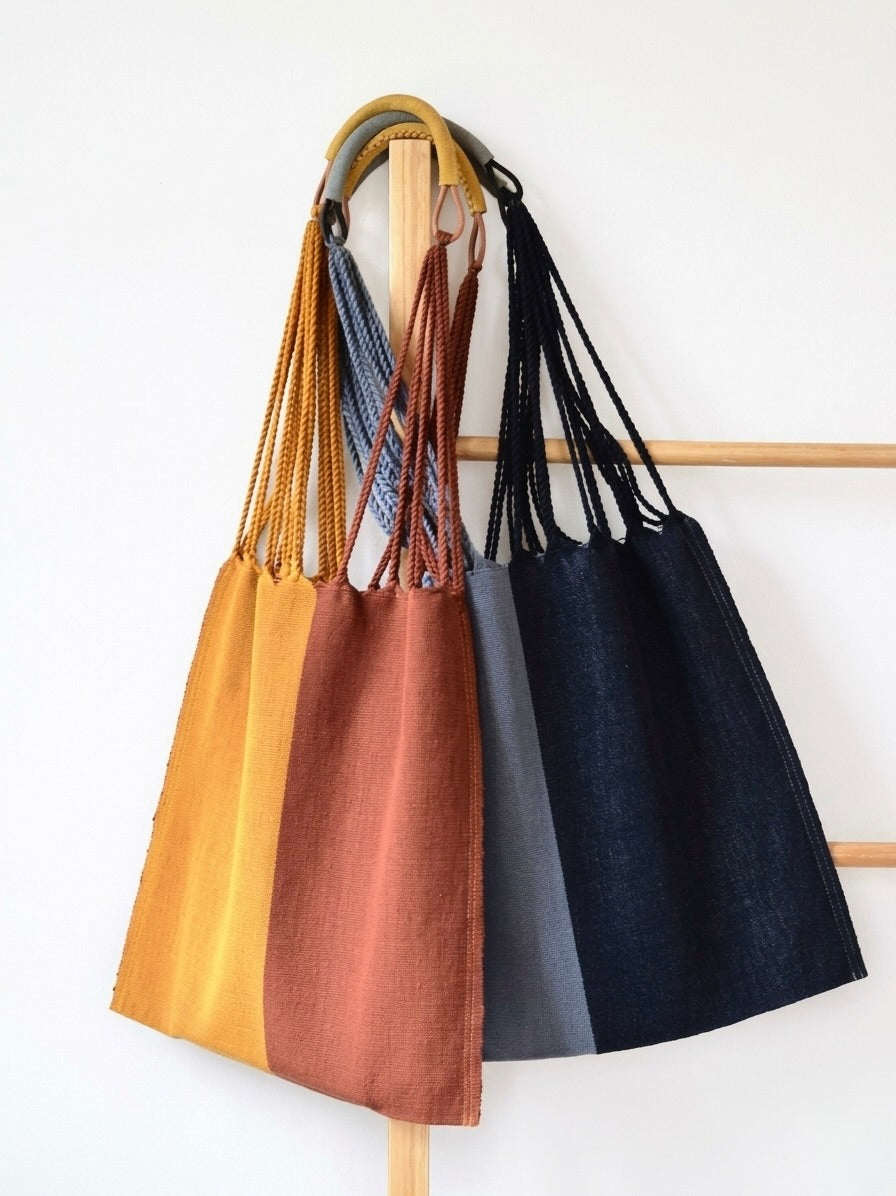 メキシコ ハンモックバッグ レザーハンドル