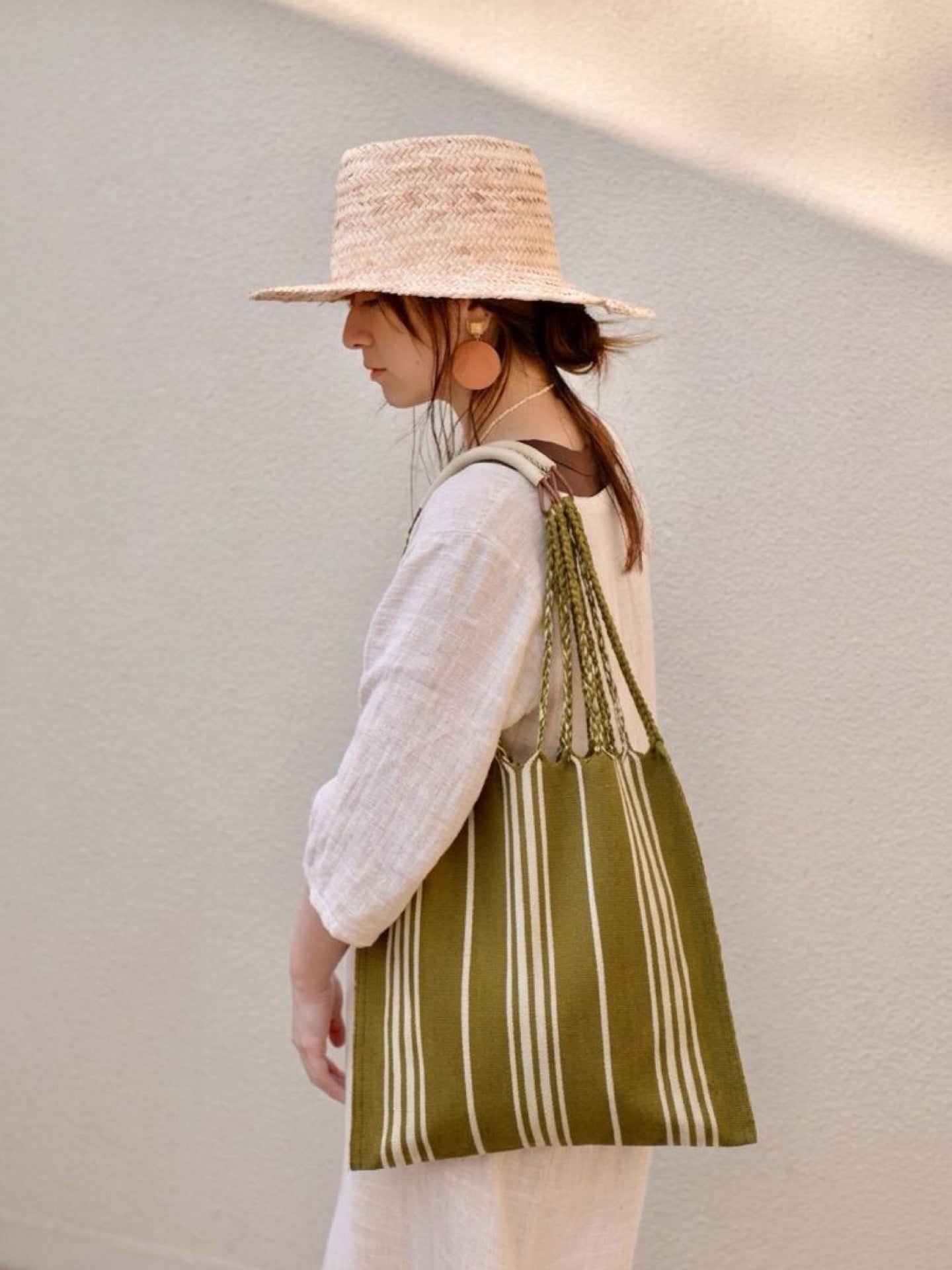 メキシコ ハンモックバッグ レザーハンドル
