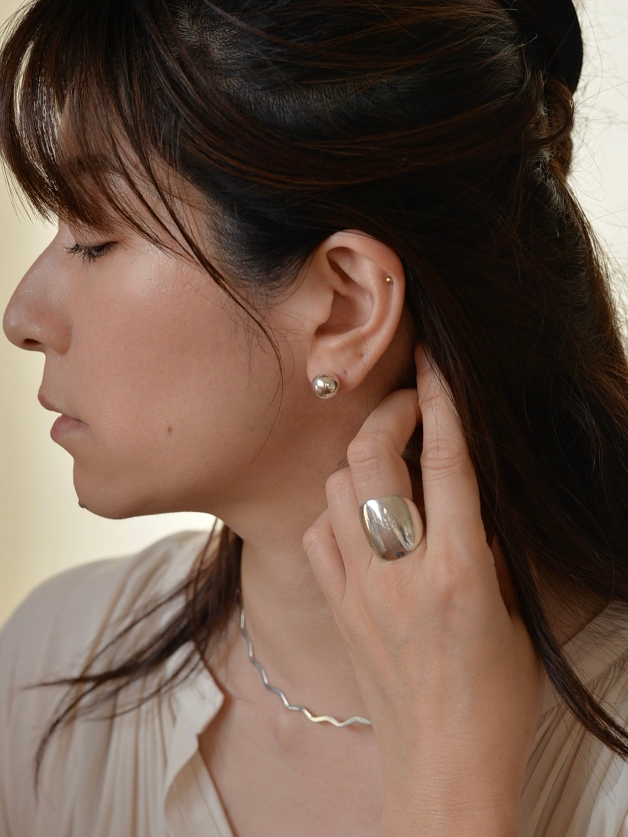 Mexican Silver925 ラウンドピアス