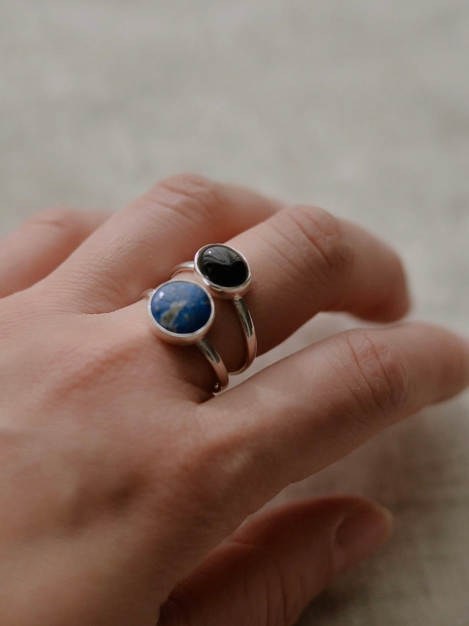 Mexican Silver925 ダブルストーンリング