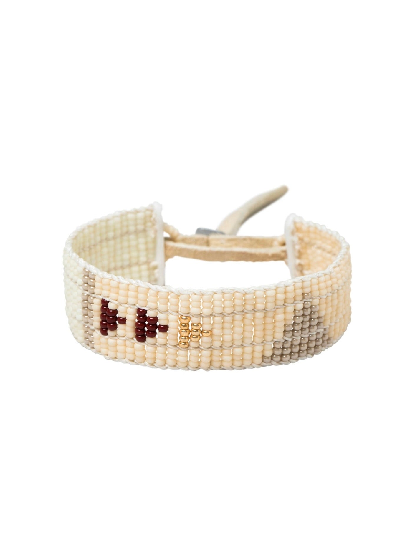 ビーズブレスレット トライアングル ターコイズ＆バーガンディ