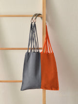 メキシコ ハンモックバッグ レザーハンドル ツートン グレー×オレンジ