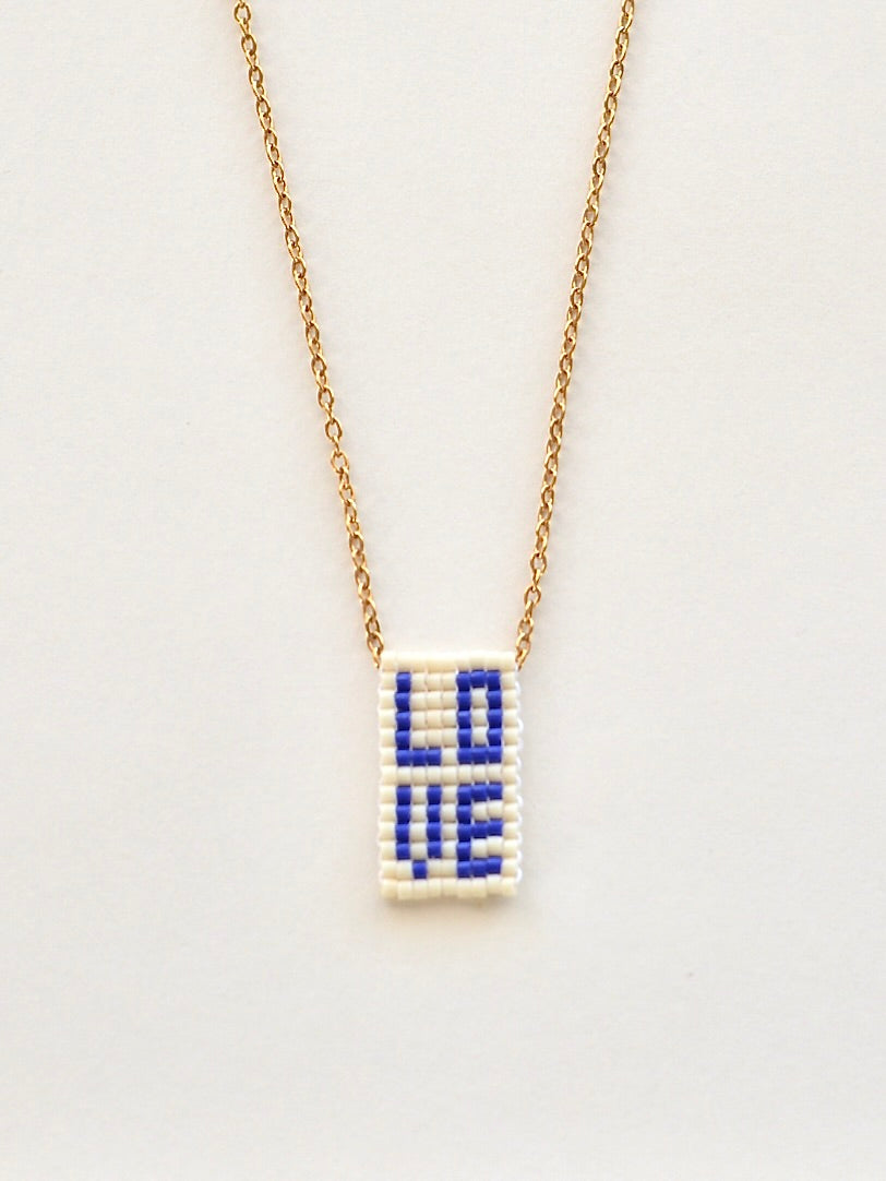 【再入荷】LOVE ビーズネックレス Blue