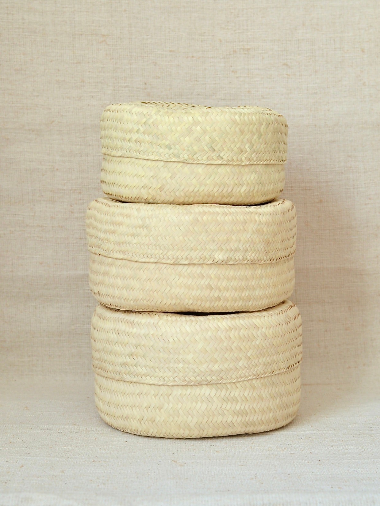 メキシコ パルマ 蓋付きバスケット Natural
