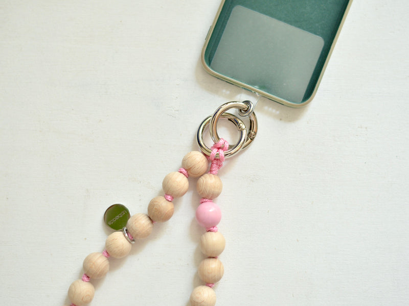 [Scheduled to ship on February 24th] upbeads Smartphone Shoulder Mobile Strap Wood Pink 