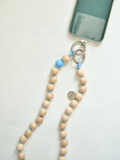 [Scheduled to ship on February 24th] upbeads Smartphone Shoulder Mobile Strap Wood Blue 