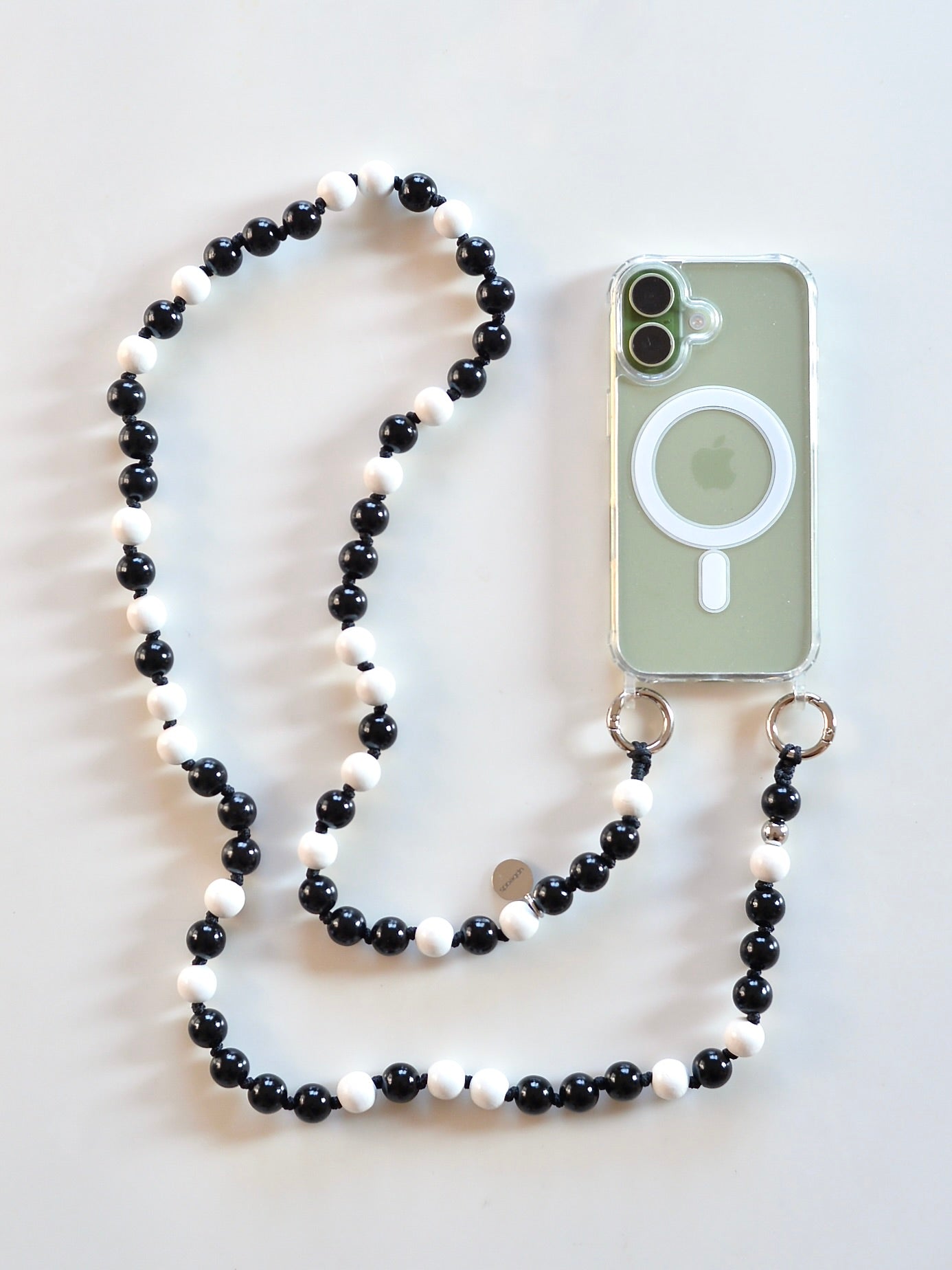 upbeads  アップビーズ スマホショルダー 携帯ストラップ  ブラック＆ホワイト