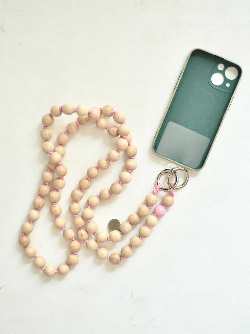 [Scheduled to ship on February 24th] upbeads Smartphone Shoulder Mobile Strap Wood Pink 