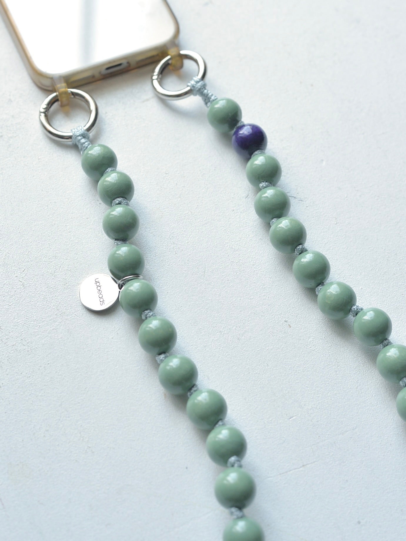 upbeads アップビーズ スマホストラップ SHORTIE 60cm【SAGE】