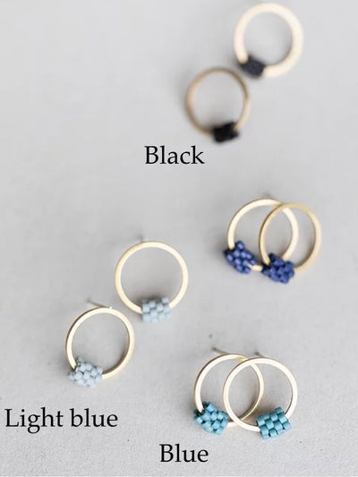 brass bead circle earrings 