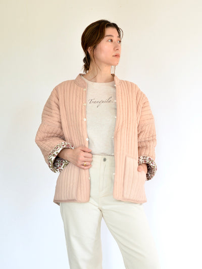 Reversible quilted jacket pink 
