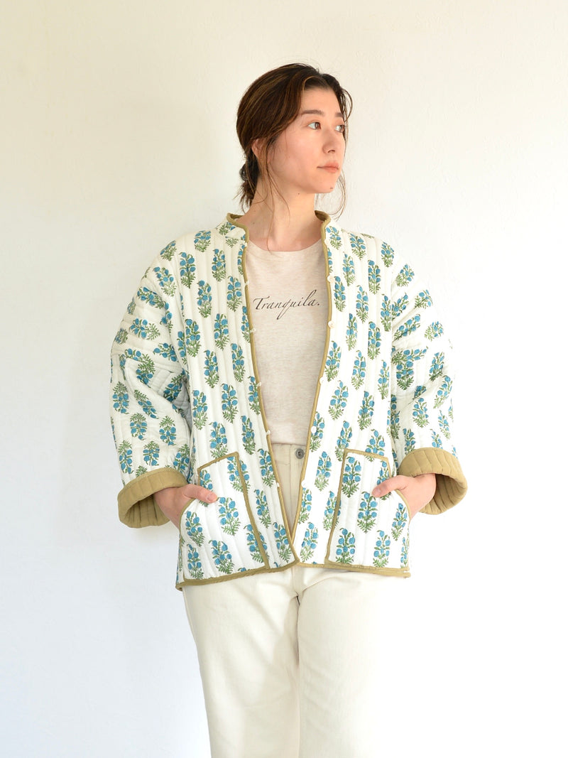 Reversible quilted jacket green 