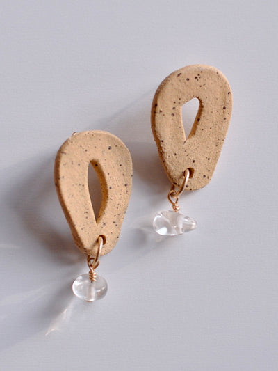 Water drop ceramic earrings 