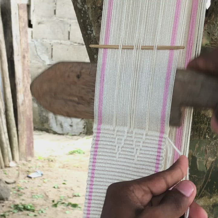 コロンビアのモチーラ 手編みハンドバッグミニ ブルーベージュ