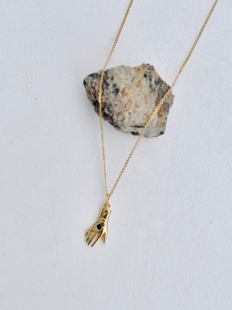 Hand necklace &lt;sapphire&gt; Gold 