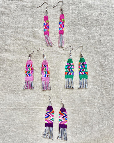 Guatemala &amp; Mexico embroidered earrings [fully donated product] 
