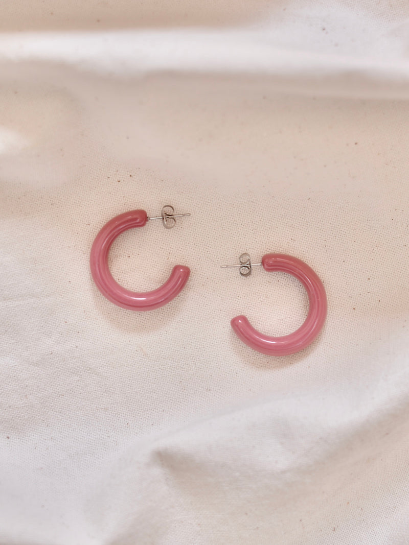 지속 가능한 후프 귀걸이 Pink 