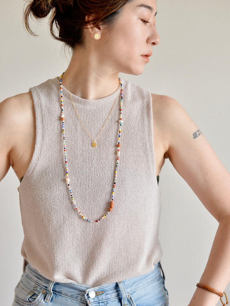 Sezi long bead necklace 