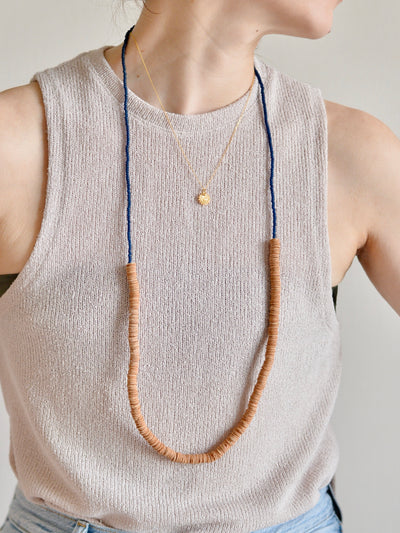 Traveler's upcycled long necklace 