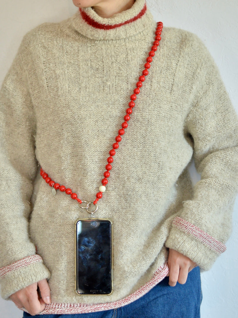 upbeads Upbeads Smartphone Shoulder Mobile Strap [Red x White] 