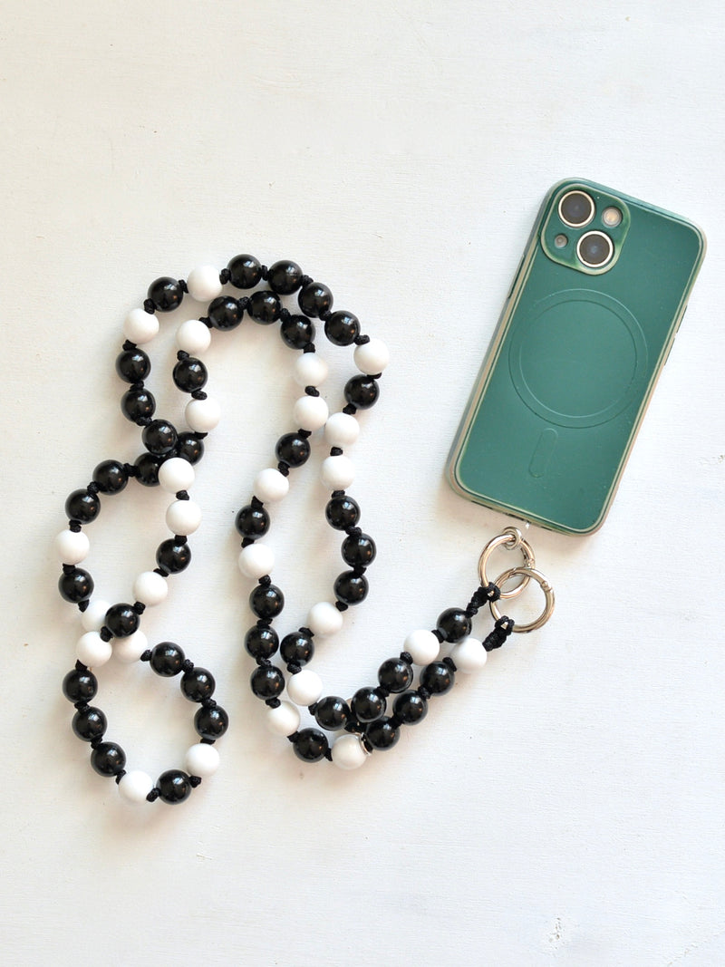 upbeads Smartphone Shoulder Mobile Strap Black &amp; White 