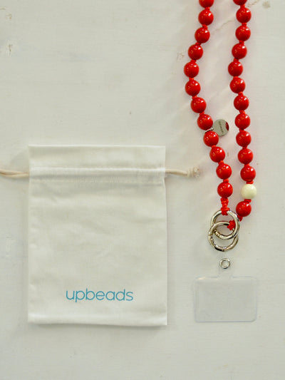 upbeads Upbeads Smartphone Shoulder Mobile Strap [Red x White] 