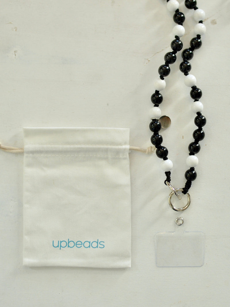 upbeads  アップビーズ スマホショルダー 携帯ストラップ  ブラック＆ホワイト