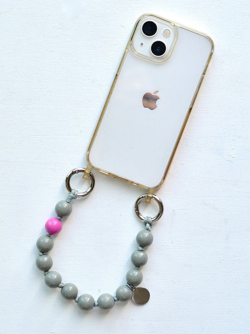 upbeads smartphone strap MINI [gray x pink] 